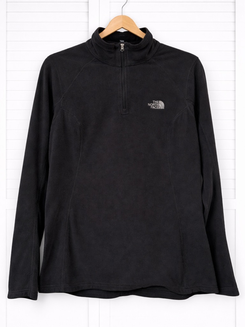 The North Face Black Fleece Quarter Zip Pullover Large Cozy Outdoor Jacket